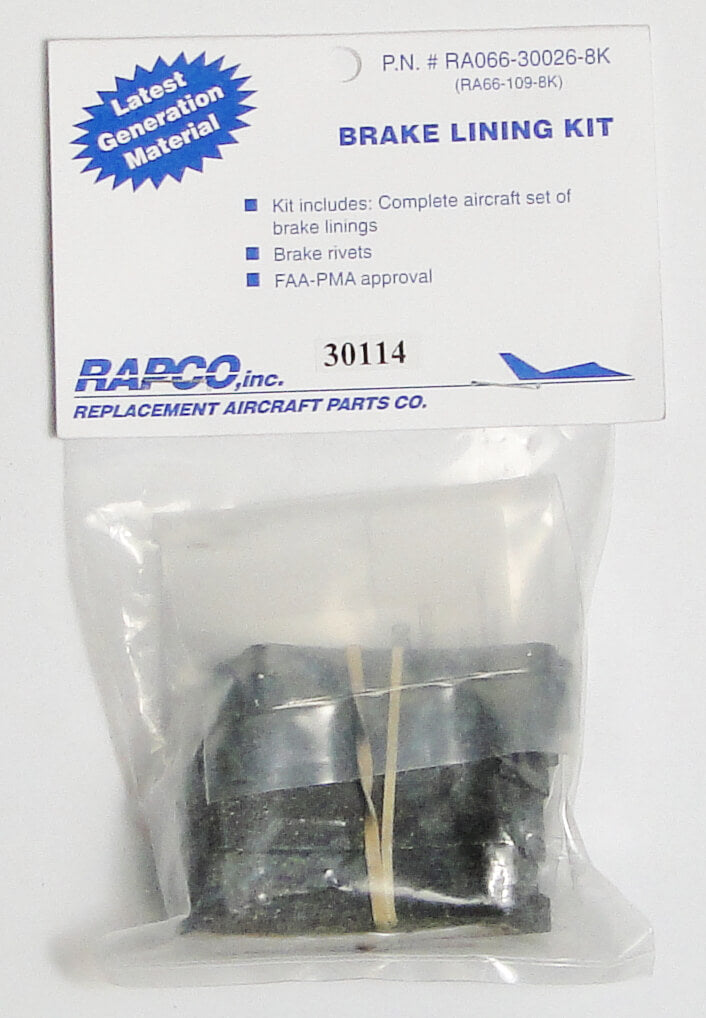 Rapco RA066-30026-8K Brake Lining Kit - 8 Pack