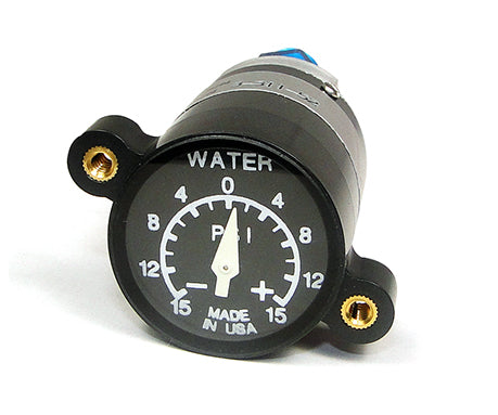 UMA 1-1/4 Mechanical Water Pressure Gauge -5 - 25 PSI Non-TSO