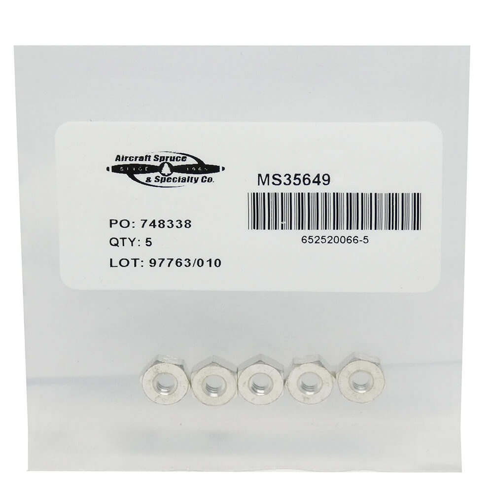 MS35649-286T Hex Mach Nut/Screw (Pack Of 5)