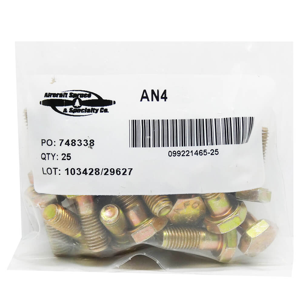 Bolt Undrilled AN4-6A (Pack Of 25)