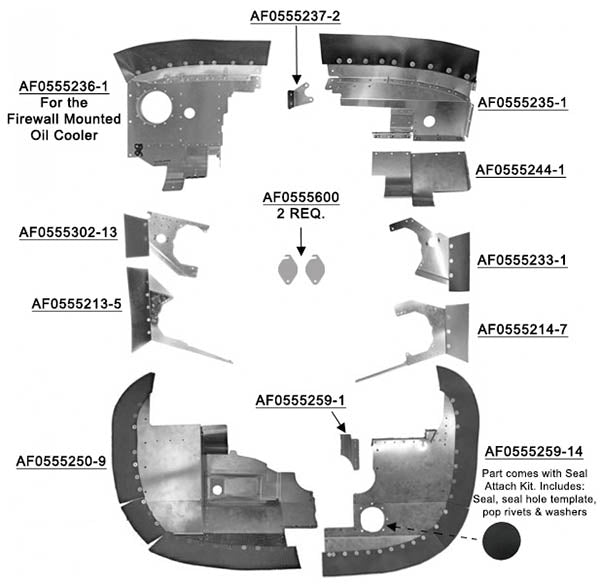 Airforms Inc. Engine Baffle Kit Bare Cowl Saver - C172N-77795BRCS