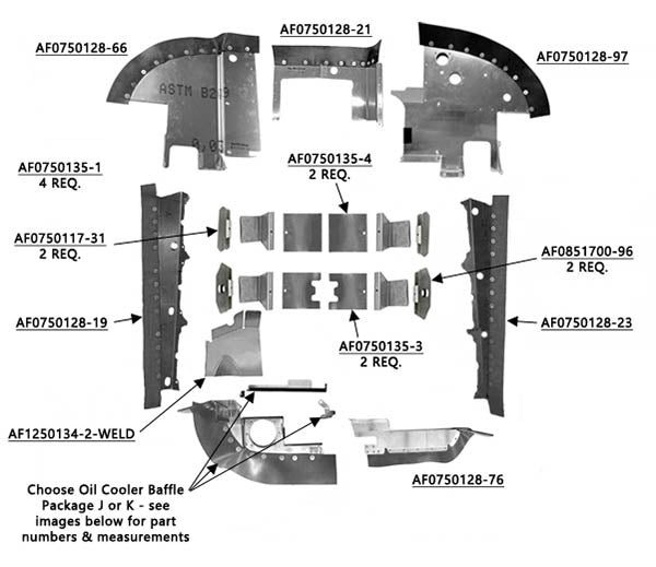 Airforms Inc. Engine Baffle Kit Bare Blue Seals - C185-PKGJ-BRBL