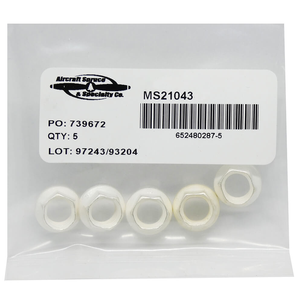MS21043-6 Hex Nut (Pack Of 5)