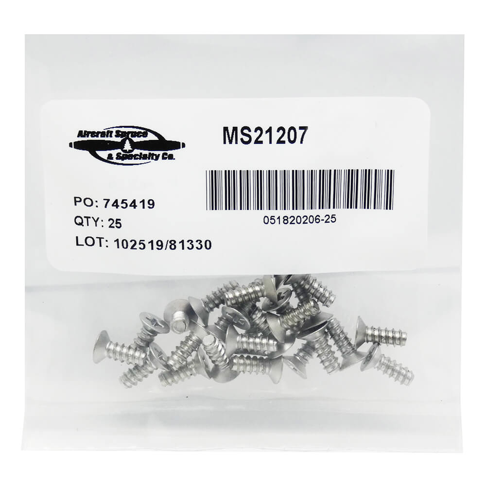 Stainless Steel Screw B-Ph MS21207-C6-8 (Pack Of 25)