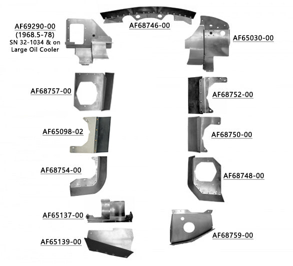 Airforms Inc. Engine Baffle Kit Bare Blue Seals - PA32260-68.578BRBL