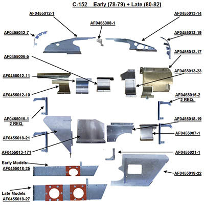 Airforms Inc. Engine Baffle Kit Bare Cowl Saver - C152-8082BRCS