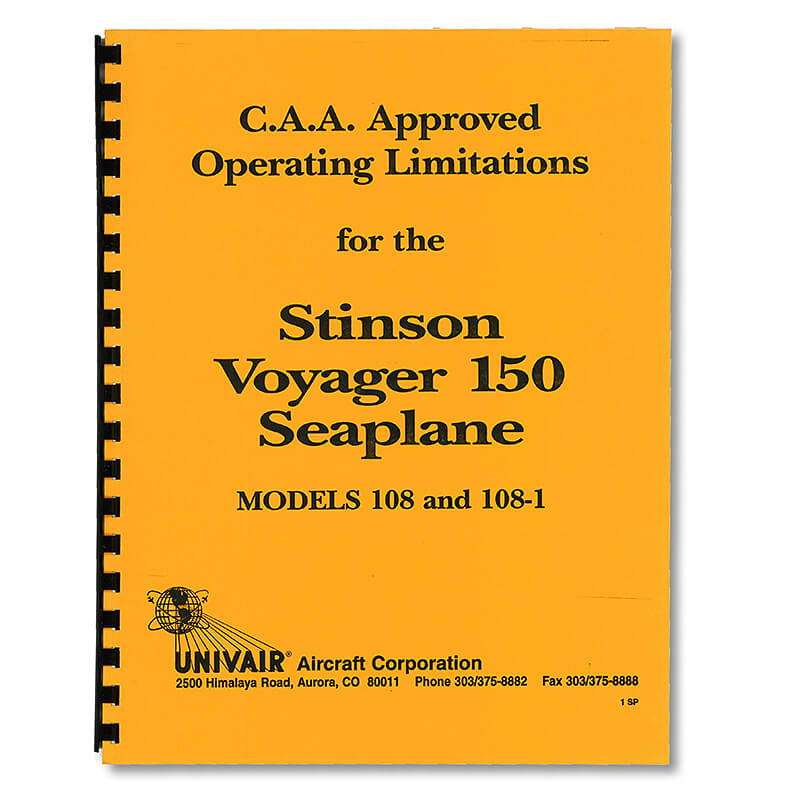 Stinson Seaplane Oper Limits