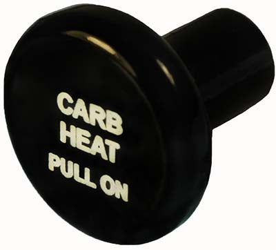 Knob Round Black Carb Heat - 6277BB