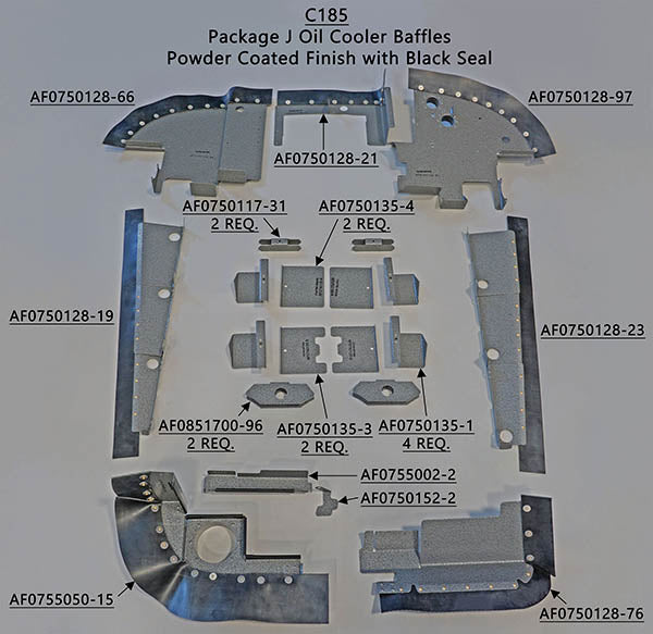 Airforms Inc. Engine Baffle Kit Powder Coated - C185-PKGJ-PCBK