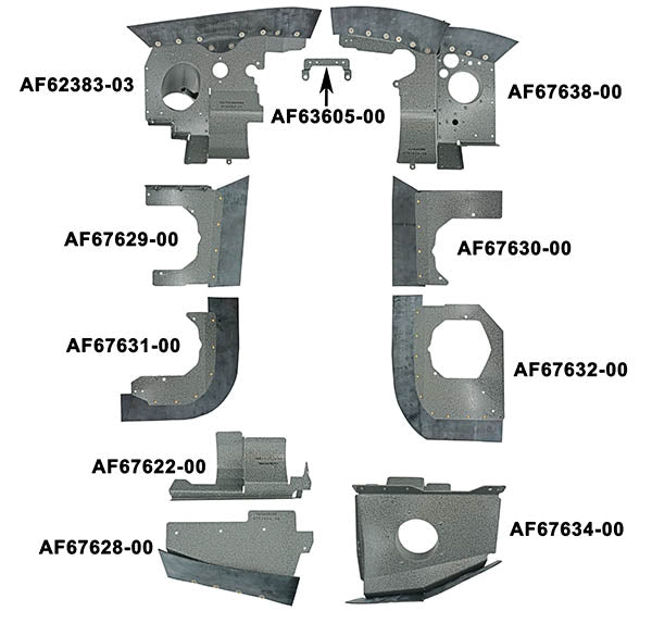 Airforms Inc. Engine Baffle Kit Powder Coated Black Seal - PA28R180-PCBK
