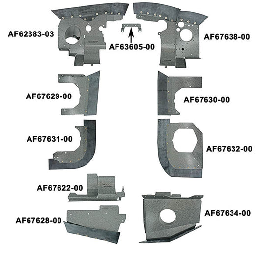 Airforms Inc. Engine Baffle Kit Powder Coated Black Seal - PA28R180-PCBK