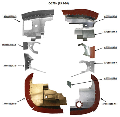 Airforms Inc. Engine Baffle Kit Bare Cowl Saver - C172N-79580BRCS