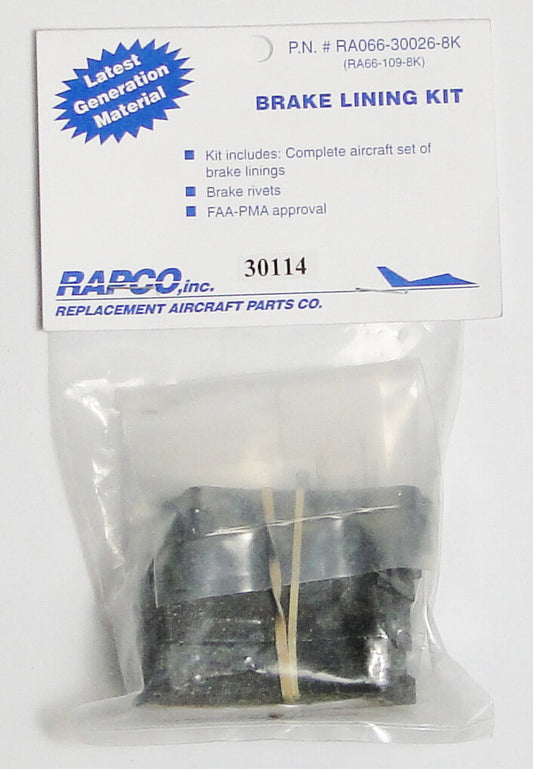 Rapco RA066-30026-8K Brake Lining Kit - 8 Pack