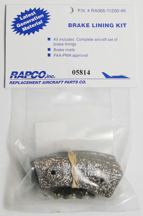 Rapco RA66-112-4K Brake Lining Kit - 4 Pack