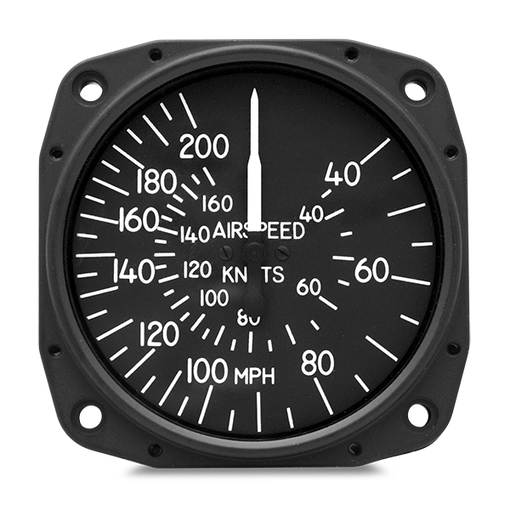 United Airspeed Indicator 40-200M/40-170K Lt