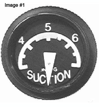UMA 1-1/4 Suction Gauge 3-7 In Hg 3-310-55 Non-TSO