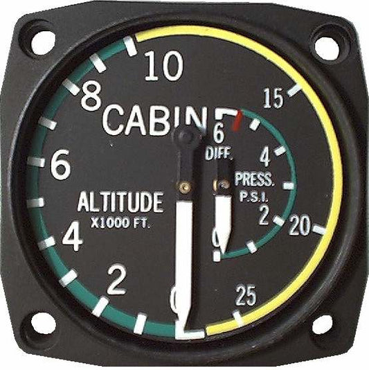 UMA 2-1/4 Cabin Altitude 0-25K Foot Diff Press 0-6 PSI