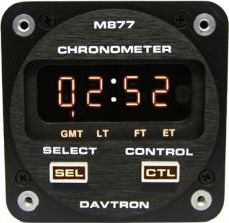 Davtron Model 877-14V Gmt Lt Foot & Et LED Clock 14V Illuminating Rear Mount