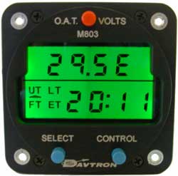 Davtron Model 803-28V-Nvg Ut Lt Foot & Et Digital Clock 28V Night Vision Lighting Green A Temp. Probe Included