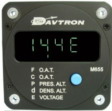 Davtron Model 655-2-Nvg O.A.T. C & F/ Pressure & Density Alt/ DC Voltage Rear Mount