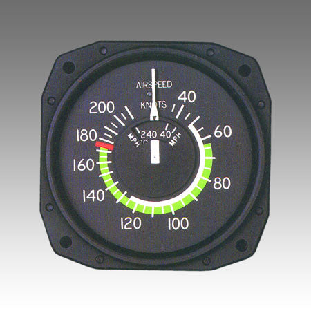 Sigma-Tek 3-1/8 Restrained Airspeed 40-300Mph 40-260Knt