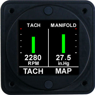 Aerospace Logic Manifold Pressure & Tachometer - Slick Kit
