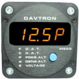 Davtron Model 655-2 O.A.T. C & F/ Pressure & Density Alt/ DC Voltage Rear Mount Temp. Probe Included Voltage & Deviation Alarm