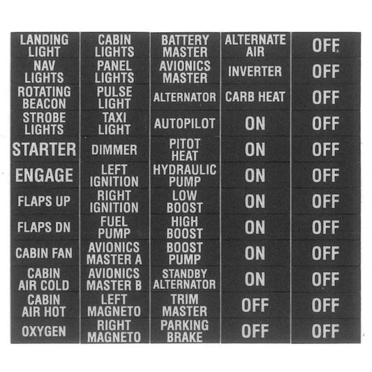 Ray Allen - Bezel Switch Label Sheet