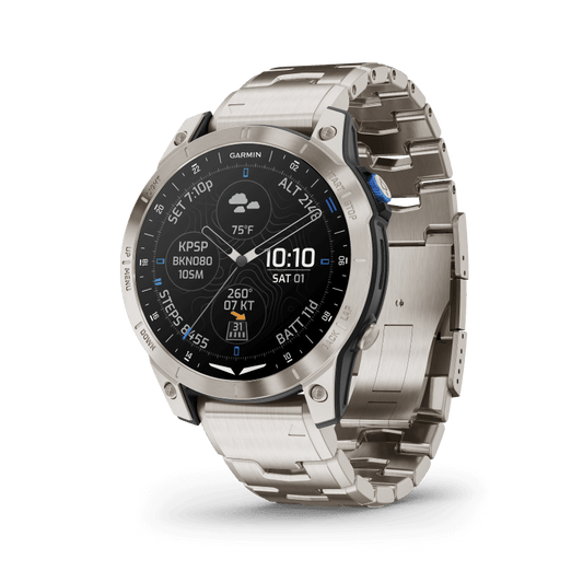 Garmin D2 Smart Watch Mach 1 Black Brushed Titanium With Titanium Band