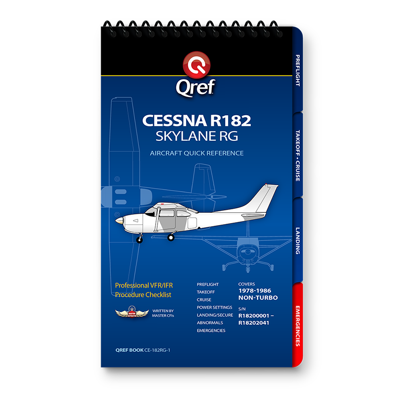 Cessna R182 Skylane Rg QREF Book