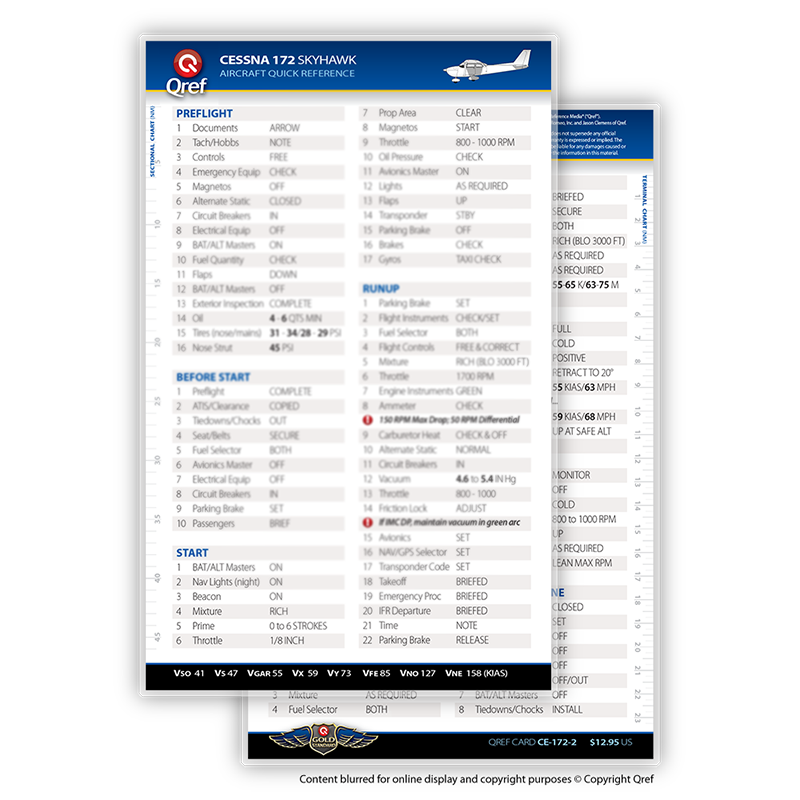 Cessna 172 Universal QREF Card