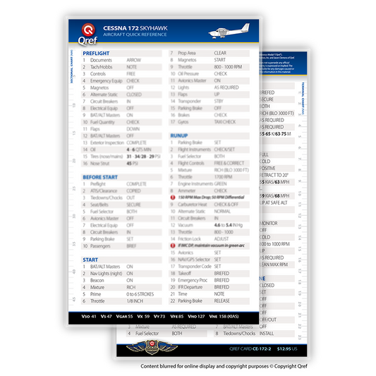 Cessna 172 Universal QREF Card