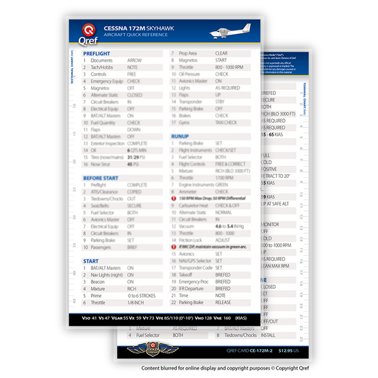 Cessna 172M QREF Card