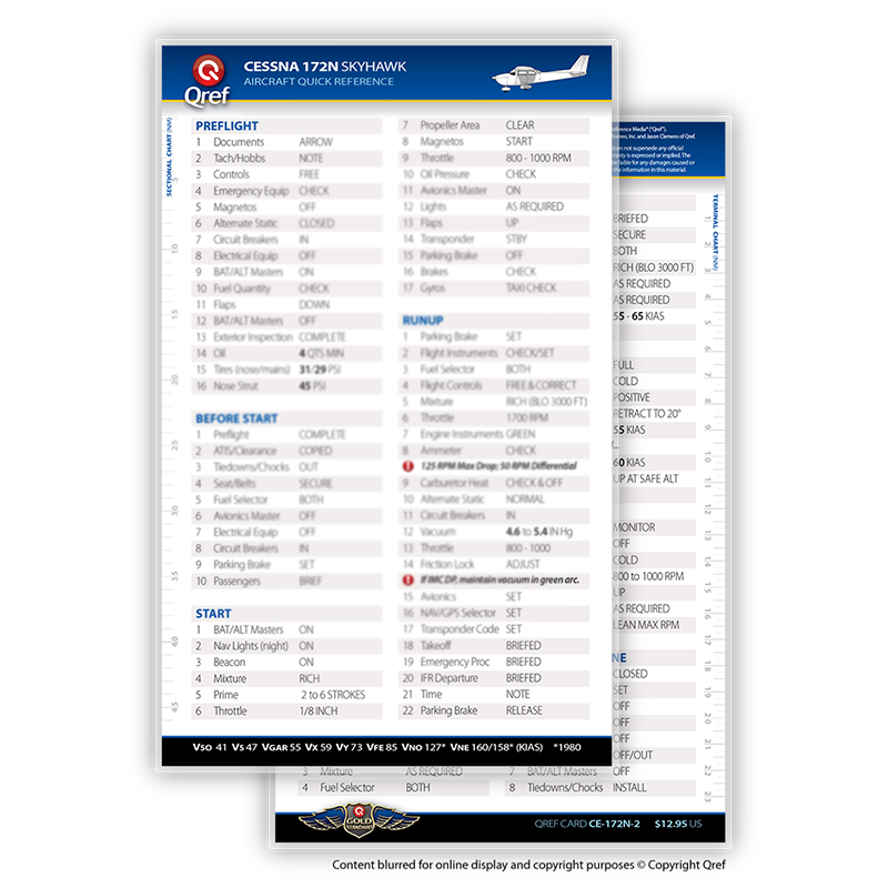 Cessna 172N QREF Card