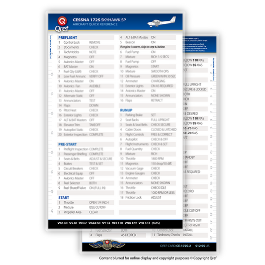 Cessna 172S QREF Card