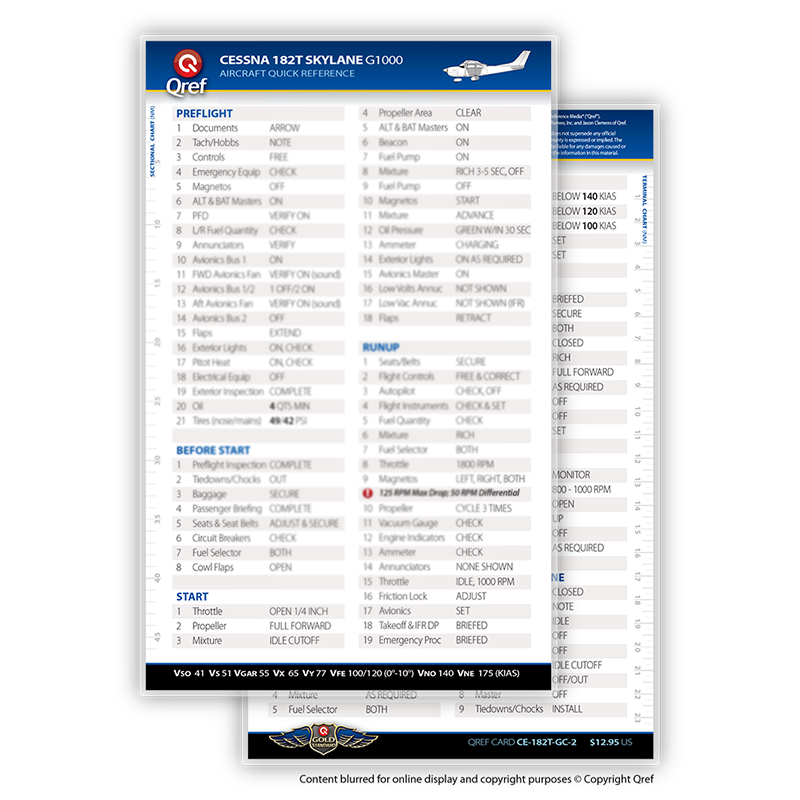 Cessna 182T Analog QREF Card