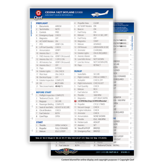 Cessna 182T Analog QREF Card