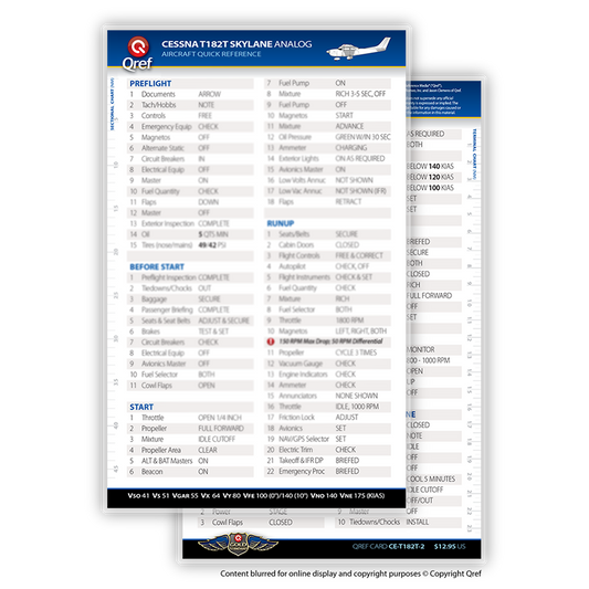 Cessna Turbo 182T QREF Card