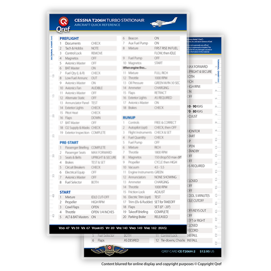 Cessna Turbo 206H QREF Card