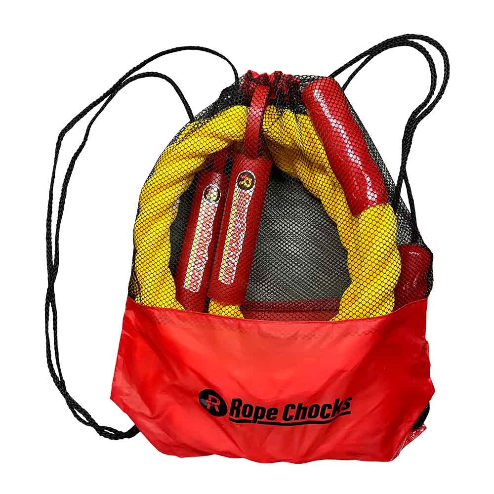 Rope Chocks Lightweight Aircraft Chocks Pair In Mesh Bag Blue