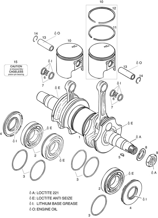 ROTAX 996-245 PISTON ASSY., NOMINAL 71.94MM GREEN DOT