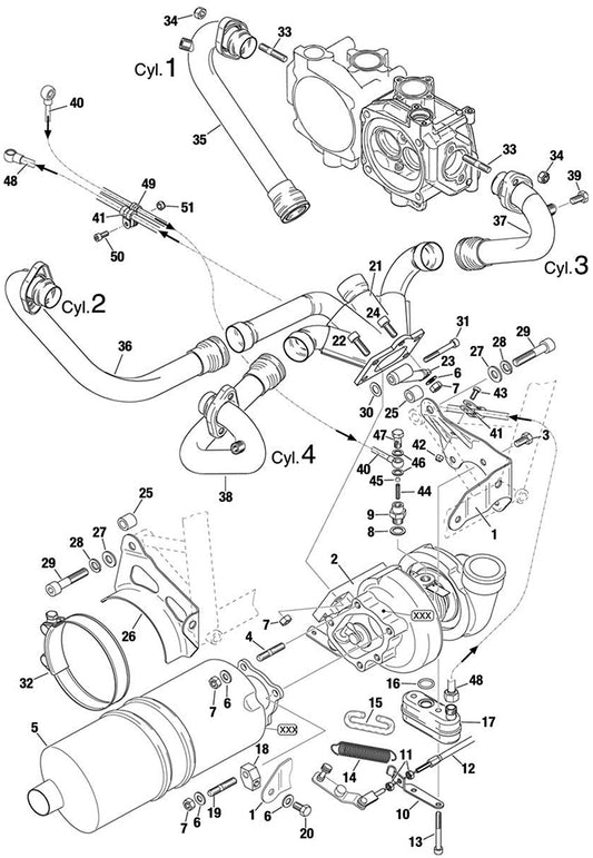 ROTAX EXHAUST BEND CYL 2 STAINLESS 979437