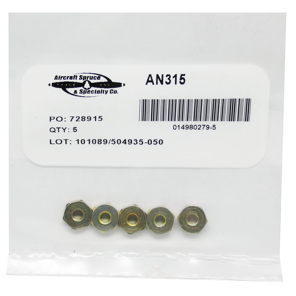 Nut, Full Hex AN315-7R (Pack Of 5)