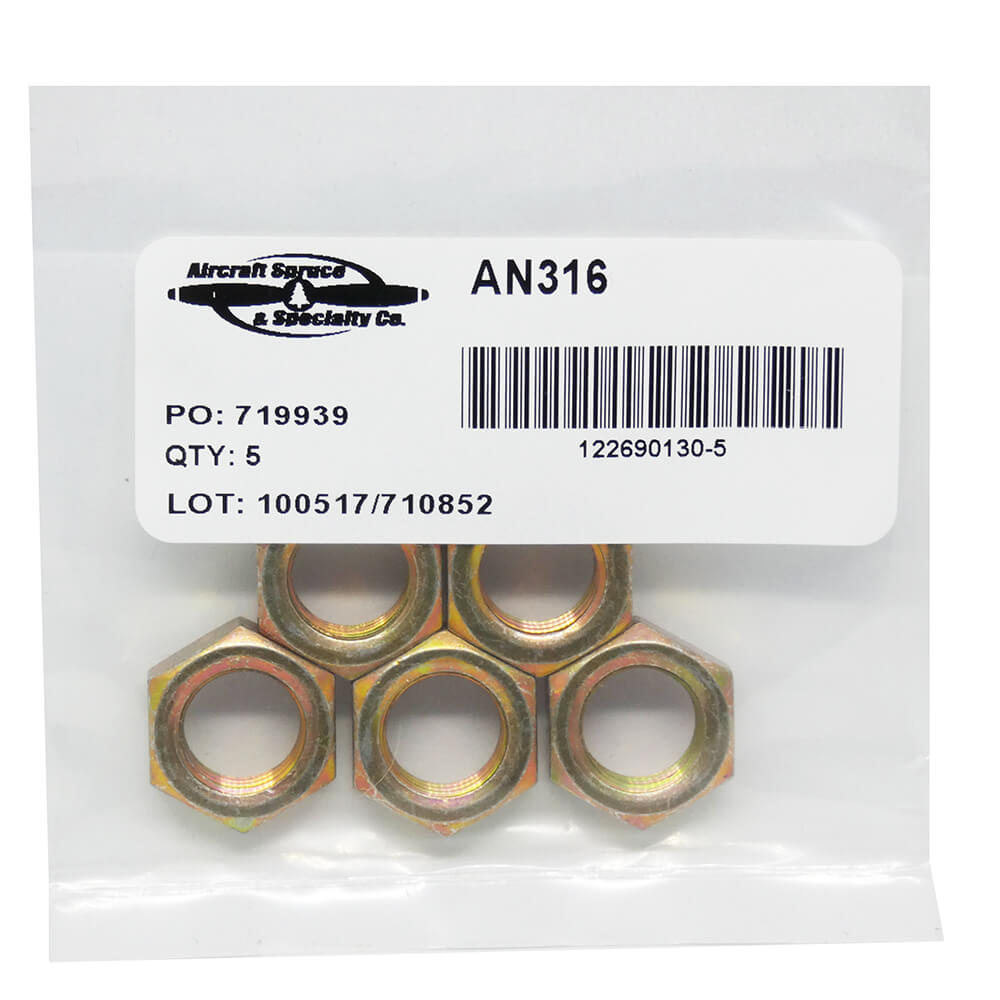 Nut, Thin Check AN316-7L (Pack Of 5)