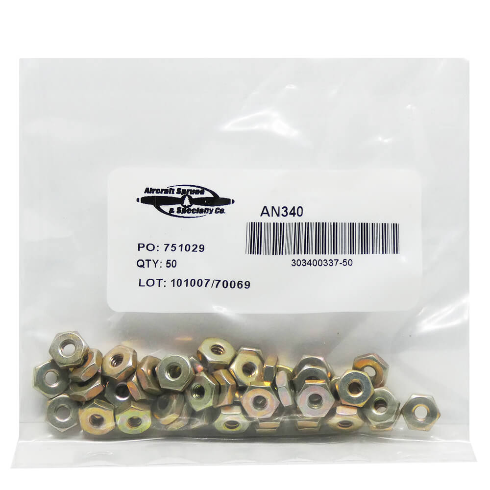 Hex Nut AN340-6 MS35649-262 (Pack Of 50)