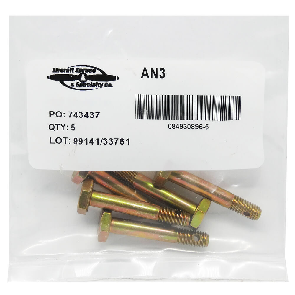 Bolt Drilled AN3-11 (Pack Of 5)