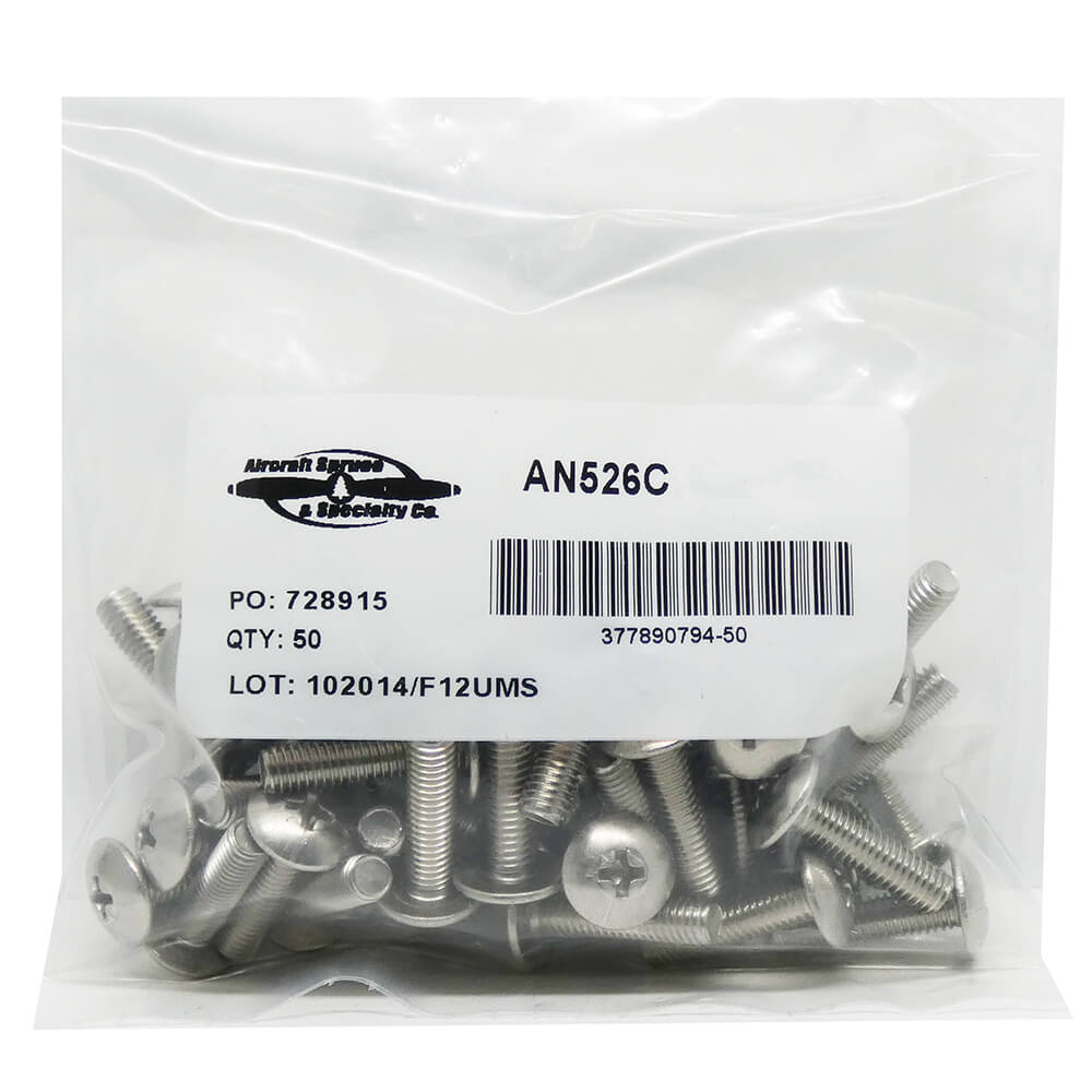Stainless Steel Machine Screw AN526C-832R6 (Pack Of 50)