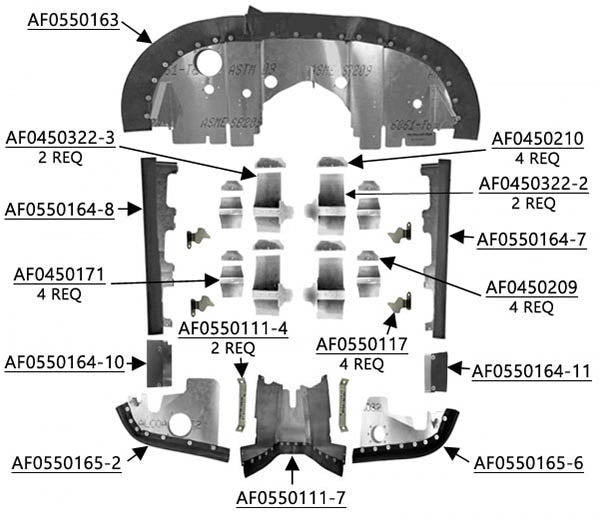 Airforms Inc. Engine Baffle Kit Bare Cowl Saver - C170B172-BRCS