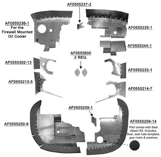 Airforms Inc. Engine Baffle Kit Bare Cowl Saver - C172N-77795BRCS
