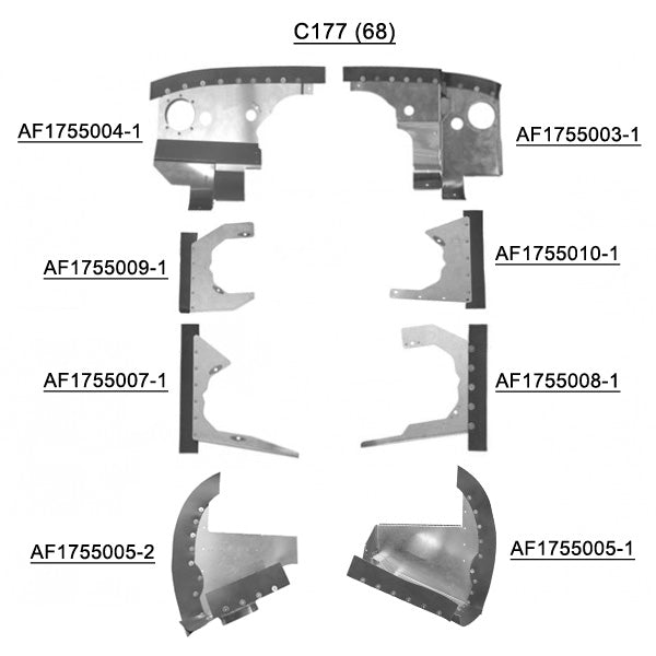 Airforms Inc. Engine Baffle Kit Powder Coated Cowl Saver - C177-68BRCS